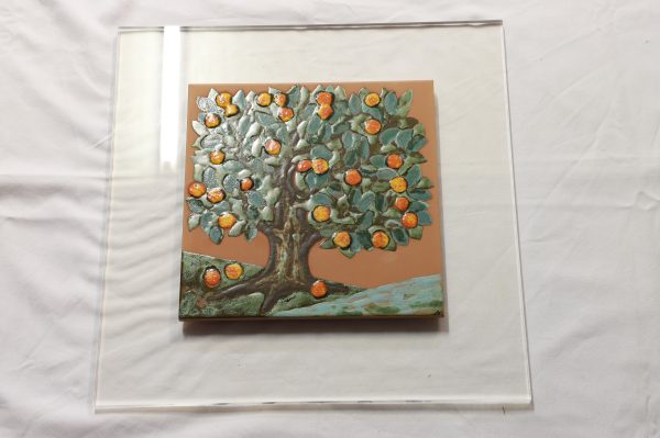 Bild mit Apfel Baum (mit Rahmen)