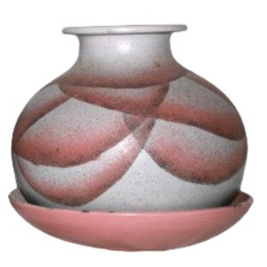 Vase rot und weiss