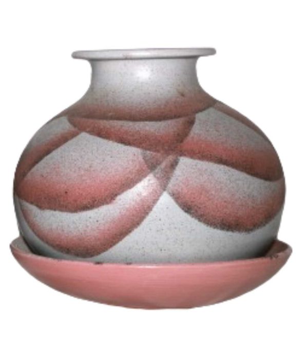 Vase rot und weiss