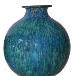 große blaue und grüne Vase