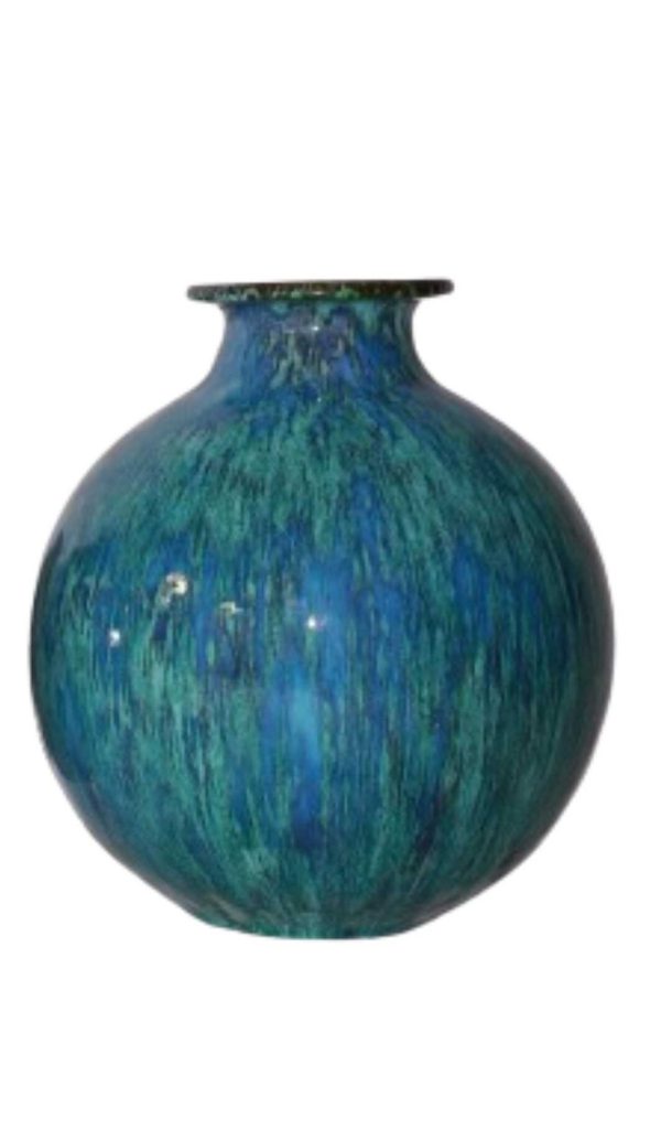 große blaue und grüne Vase